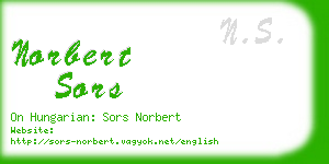 norbert sors business card